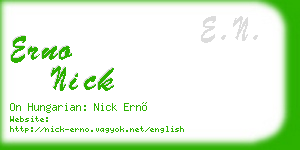 erno nick business card